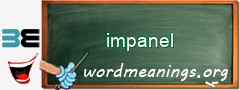 WordMeaning blackboard for impanel